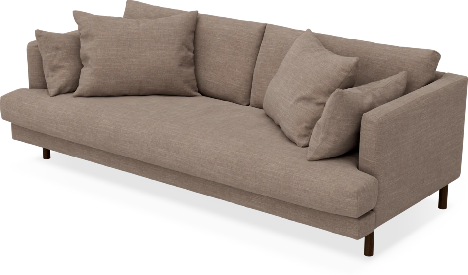 Harper - 3-sits soffa, hel dyna - Brun