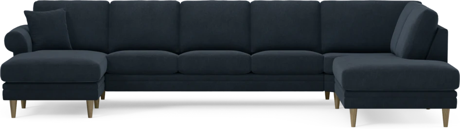Eden - 3-sits soffa med schäslong vänster och divan höger - Blå