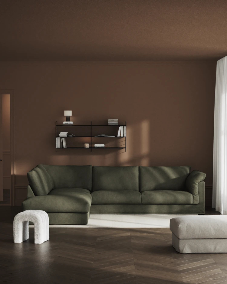Cherrie - 3-sits soffa med divan vänster, med kappa - inspiration