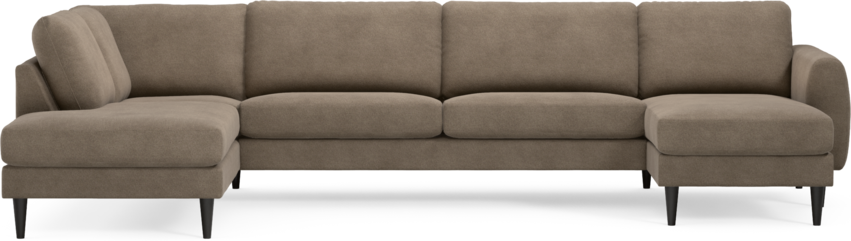 Bridge - 3-sits soffa med divan vänster och schäslong höger - Brun