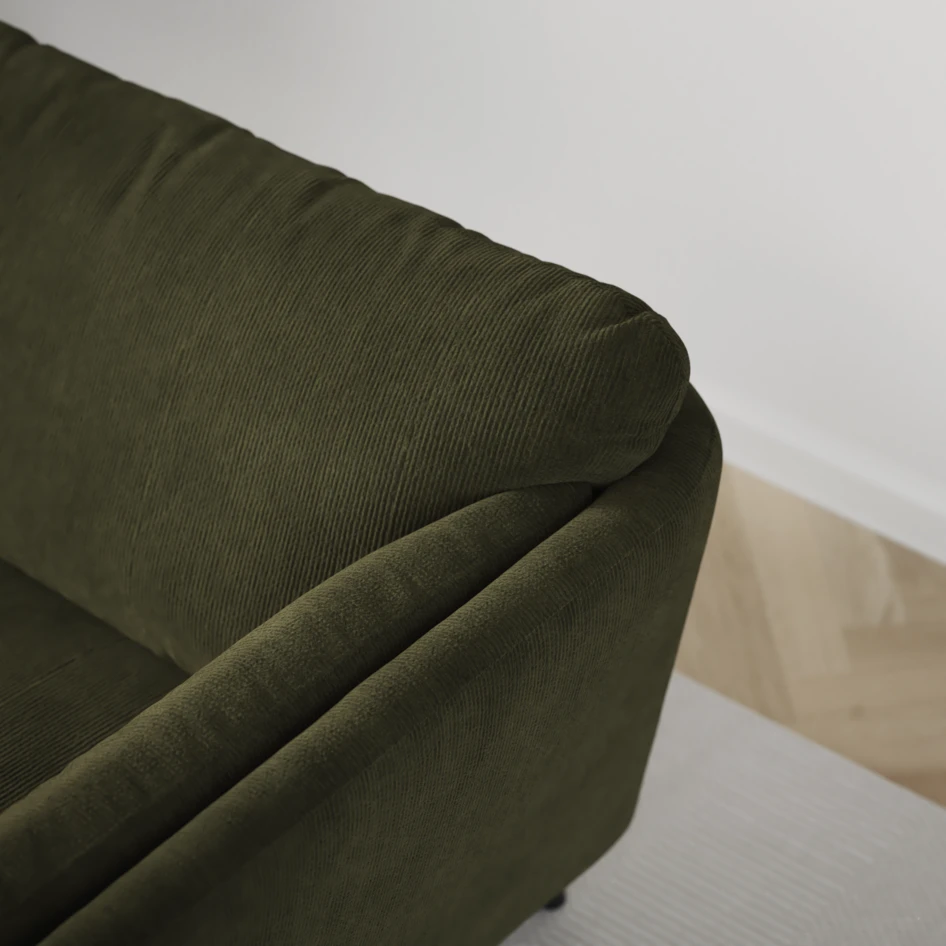 Madison - 2-sits soffa med schäslong höger - Grön