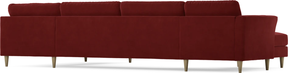 Bridge - 3-sits soffa med schäslong vänster och divan höger - Röd