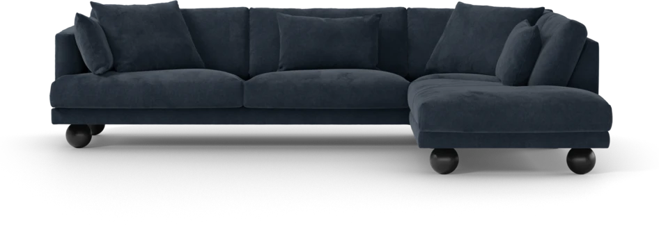 Harper - 3-sits soffa med divan höger - Blå