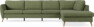 County - 3-sits soffa med divan höger - Grön
