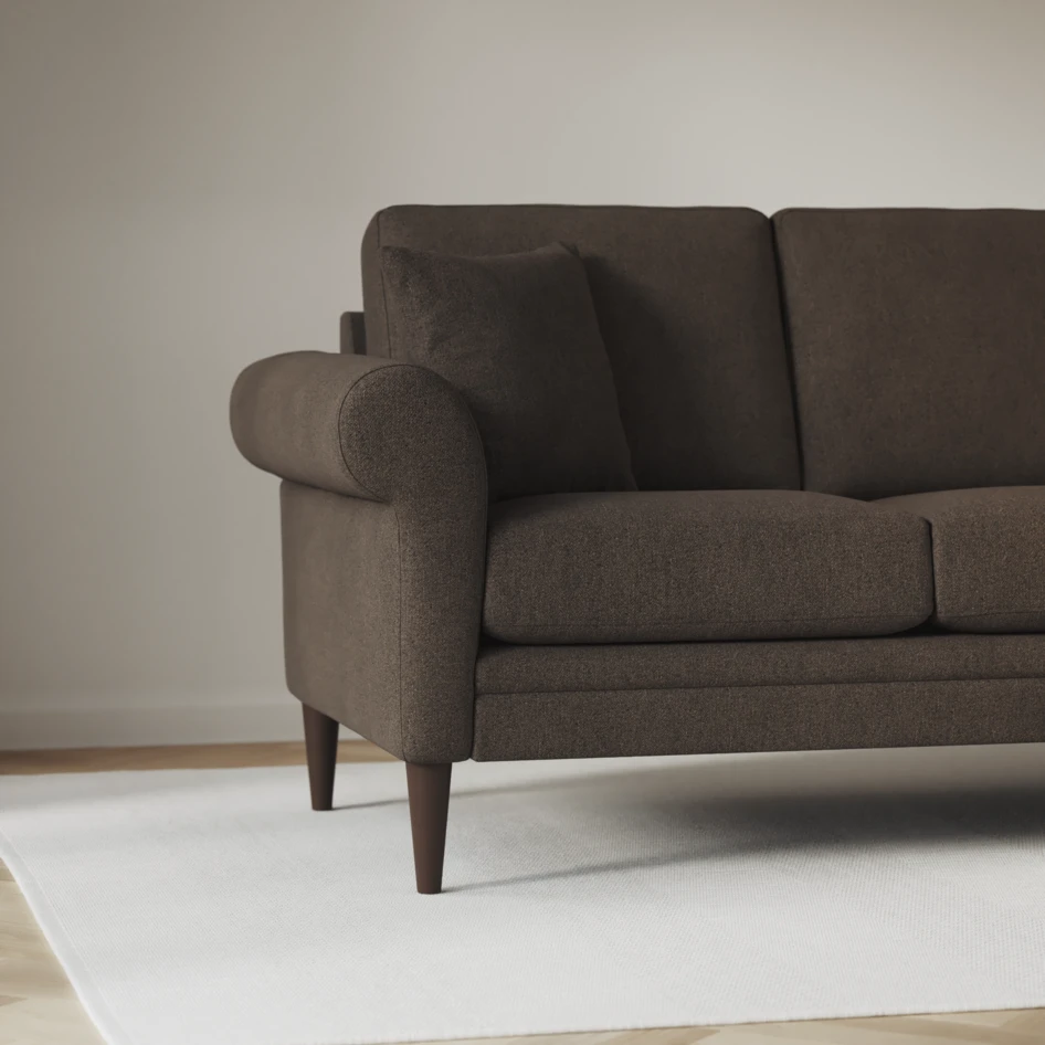 Eden - 3-sits soffa svängd - Brun