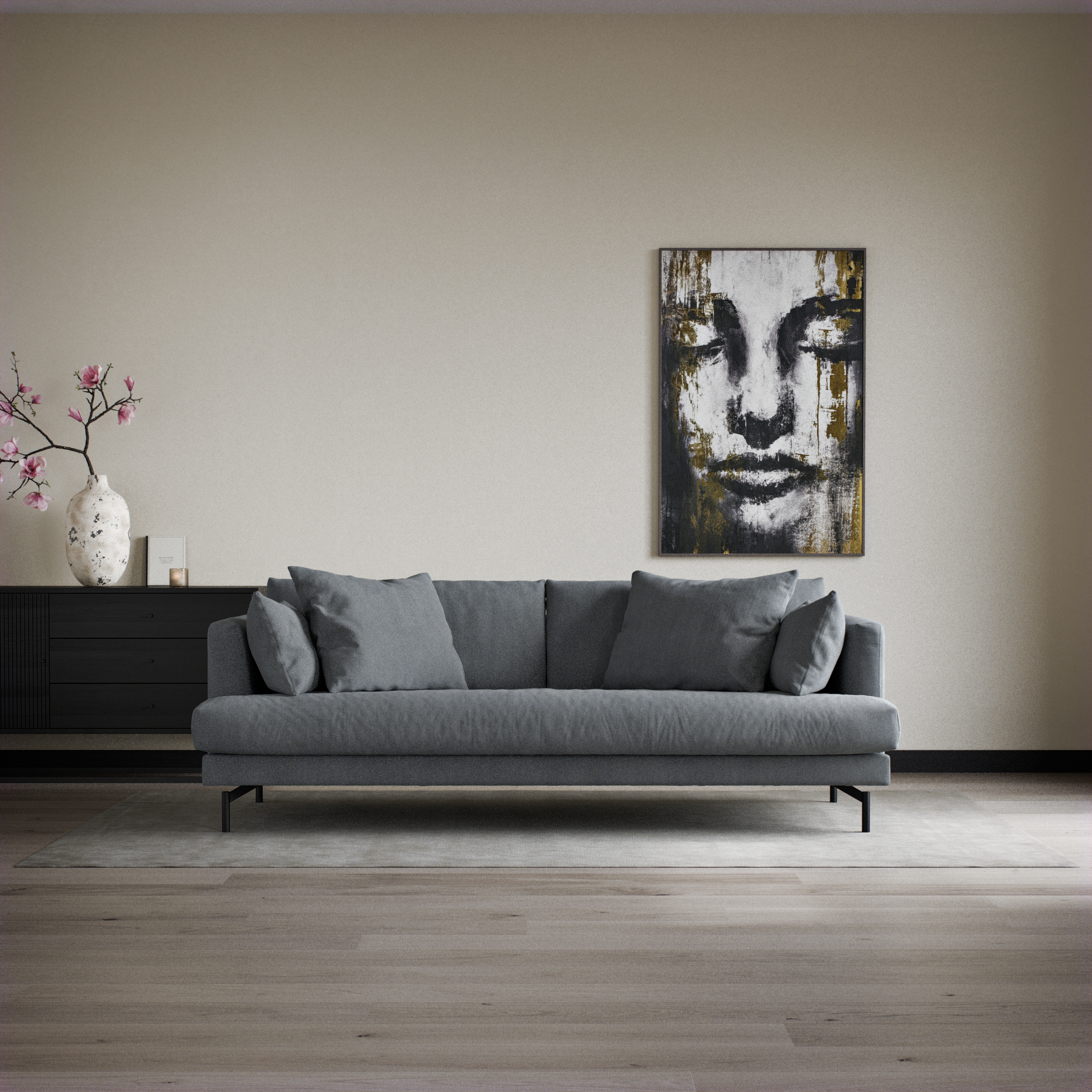 Harper - 3-sits soffa, hel dyna - inspiration