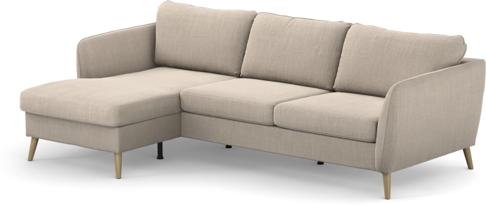 County - 3-sits soffa med flyttbar schäslong - Beige