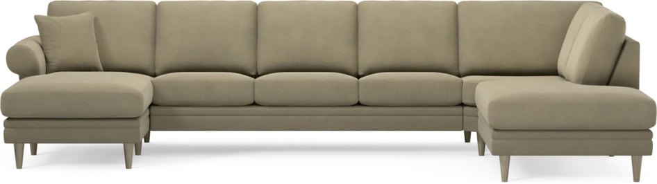 Eden - 3-sits soffa med schäslong vänster och divan höger - Beige