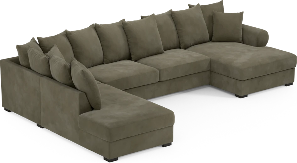 Town - 3-sits soffa med divan vänster och schäslong höger - Grön