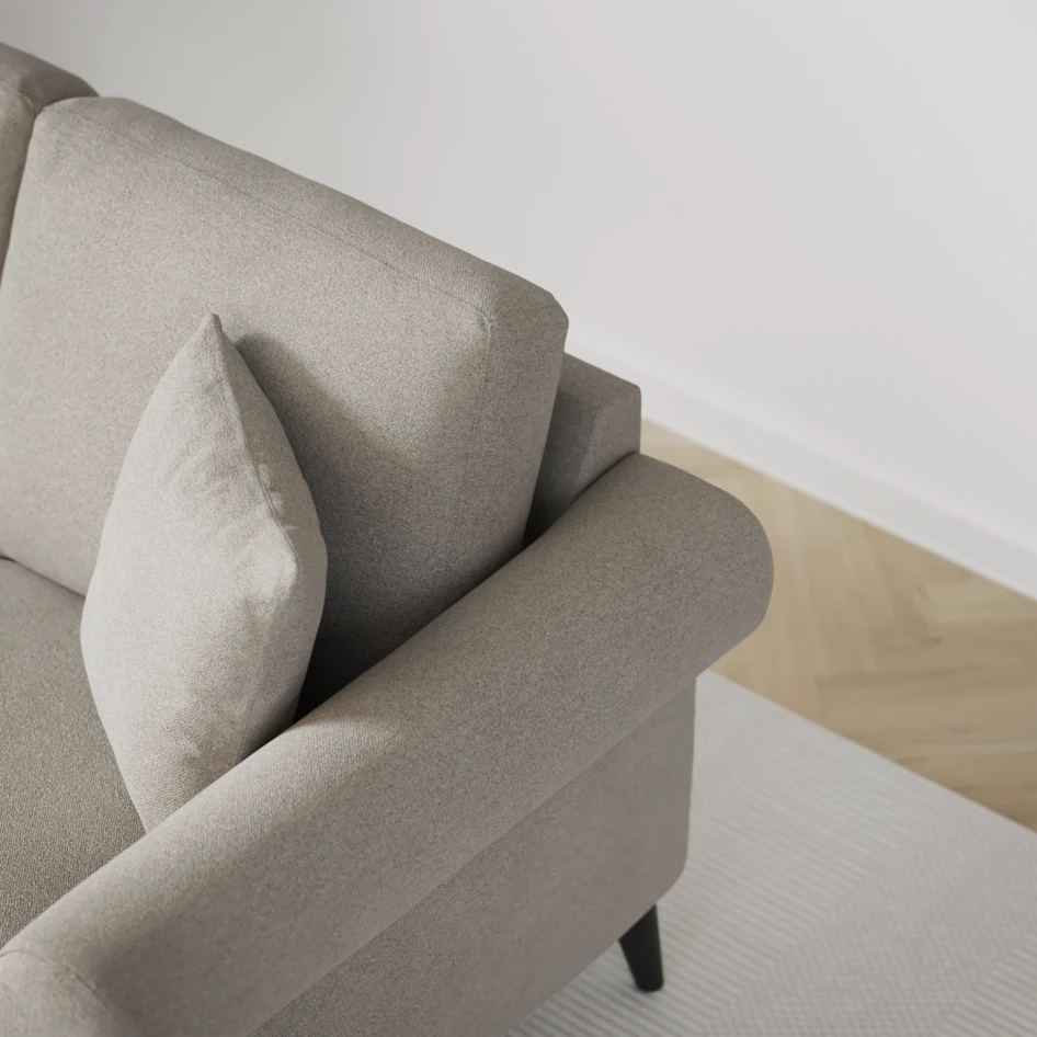 Eden - 3-sits soffa svängd - Grå