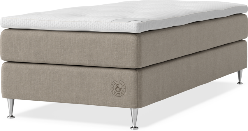 Asperö Comfort - Kontinentalsäng, enkelsäng med bäddmadrass Comfort - Beige