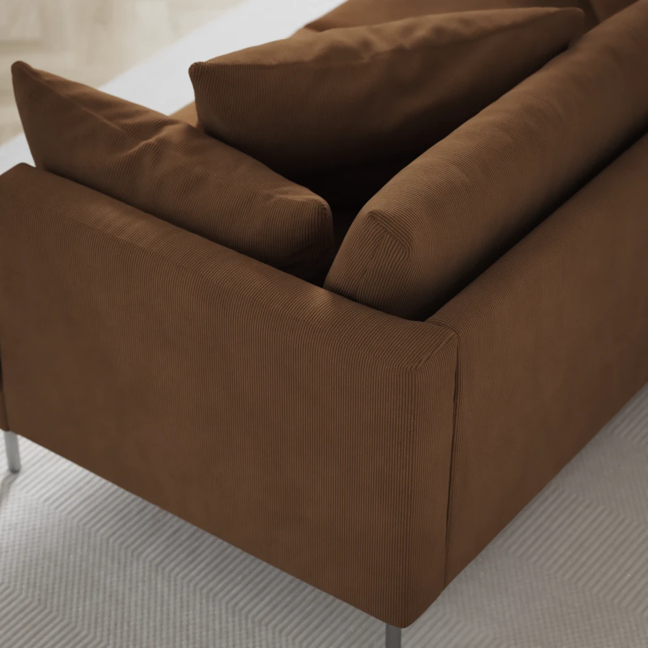 Harper - 3-sits soffa med divan höger - Gul