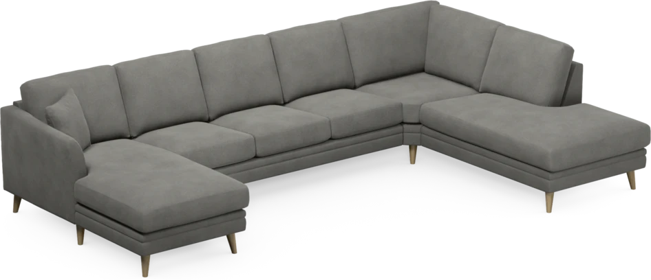 Eden - 3-sits soffa med schäslong vänster och divan höger - Grå