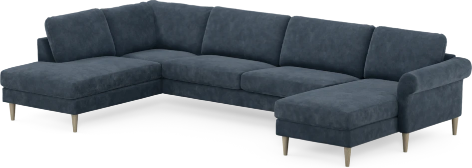 Bridge - 3-sits soffa med divan vänster och schäslong höger - Blå