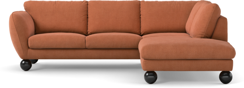 Madison - 2-sits soffa med divan höger - Orange
