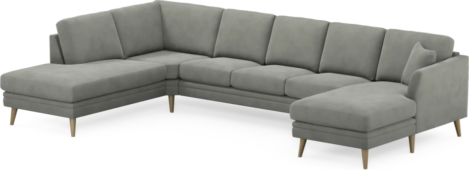 Eden - 3-sits soffa med divan vänster och schäslong höger - Grå