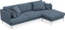 Harper - 4-sits med schäslong höger  - Blå