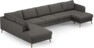 County - 4-sits soffa med divan vänster och schäslong höger - Brun