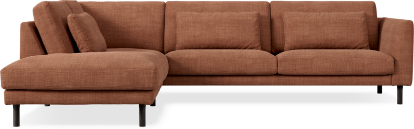 Willow - 3-sits soffa med divan vänster, fast klädsel - Röd