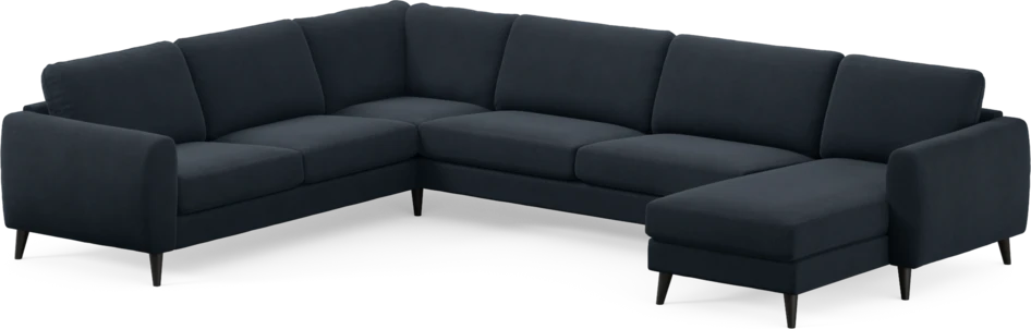 Bridge - Hörnsoffa, 2+3-sits med schäslong höger - Blå