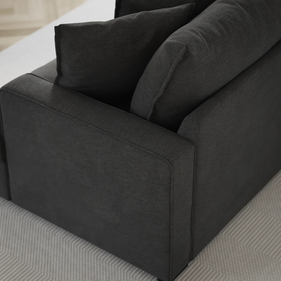 Mila - 3-sits soffa med divan vänster - Grå