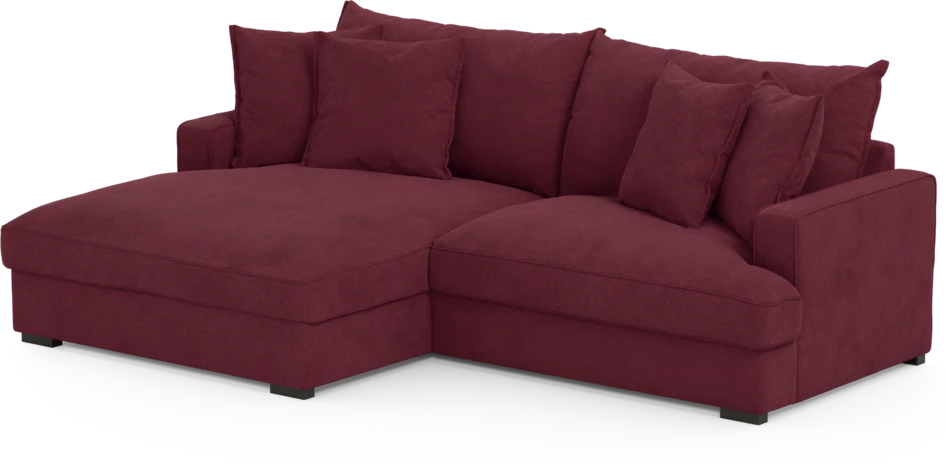 Mila - 2-sits soffa med schäslong XL vänster - Röd