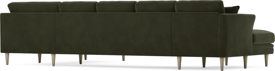 Eden - 3-sits soffa med schäslong vänster och divan höger - Grön