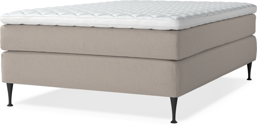 Delux Sense - Kontinentalsäng, enkelsäng 140 cm med bäddmadrass - Beige