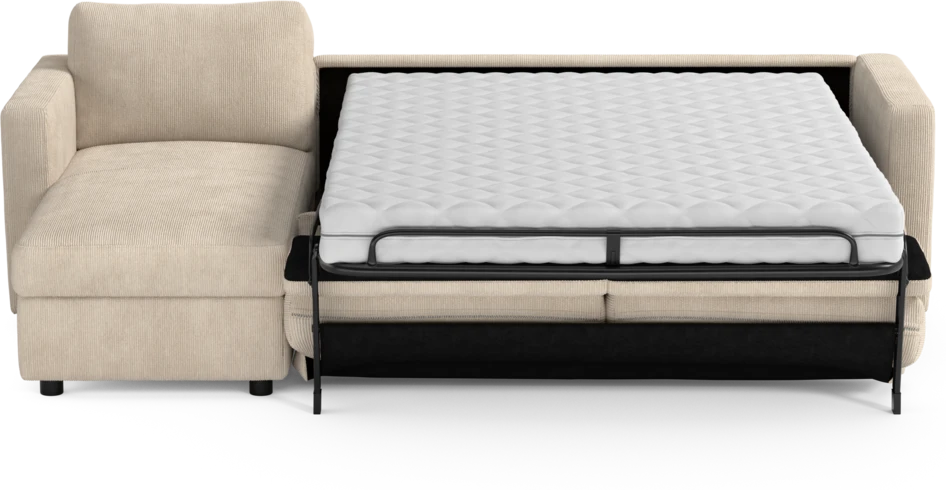 Lindö - Bäddsoffa 2,5-sits med schäslong, vändbar - Beige