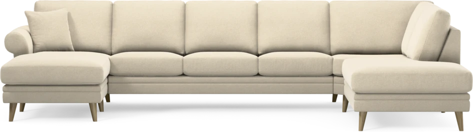 Eden - 3-sits soffa med schäslong vänster och divan höger - Beige