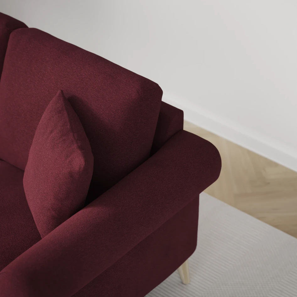 Eden - 3-sits soffa svängd - Röd