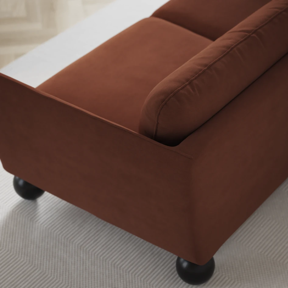 Madison - 2-sits soffa med divan vänster och schäslong höger - Röd