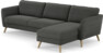 Bridge - 3-sits soffa med schäslong höger - Grå