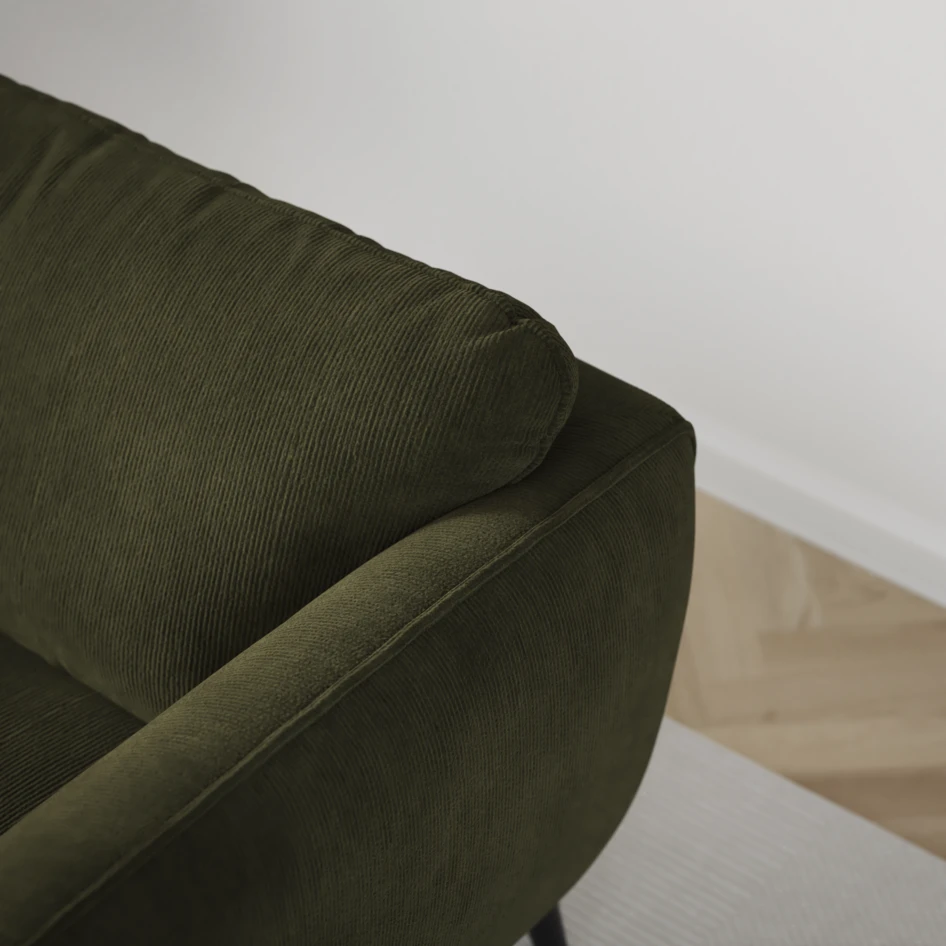 Madison Lux - 3-sits soffa med schäslong höger - Grön