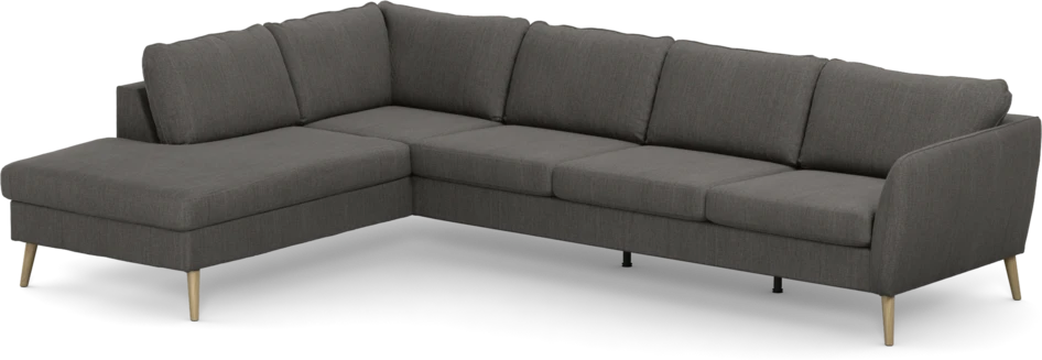 County - 3-sits soffa med divan vänster - Brun