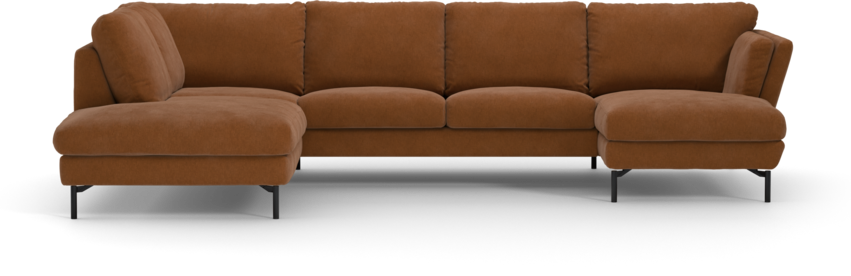 Madison Lux - 2-sits soffa med divan vänster och schäslong höger - Orange