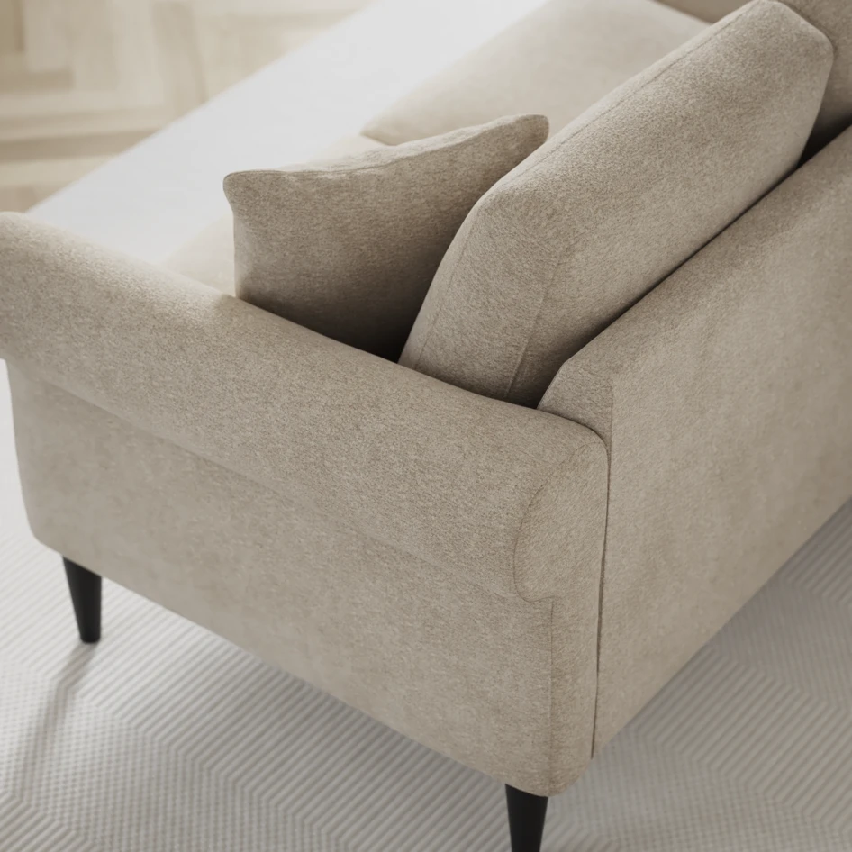 Eden - 3-sits soffa svängd - Beige