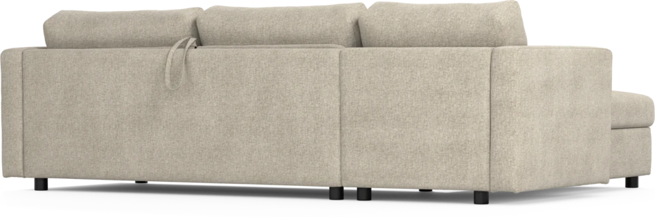 Lindö - Bäddsoffa 2,5-sits med schäslong, vändbar - Beige