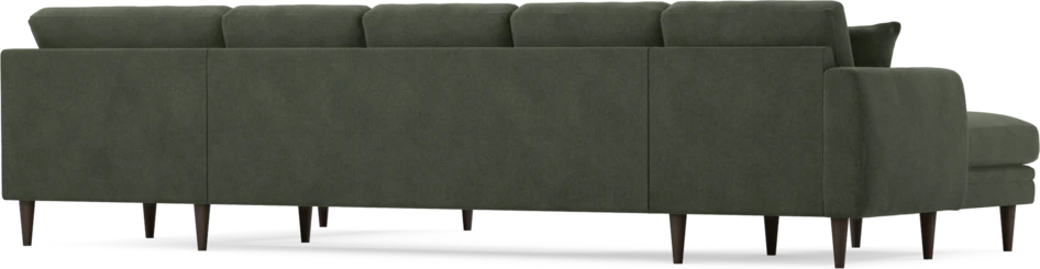 Eden - 3-sits soffa med schäslong vänster och divan höger - Grön