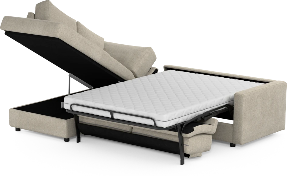 Lindö - Bäddsoffa 2,5-sits med divan - Beige