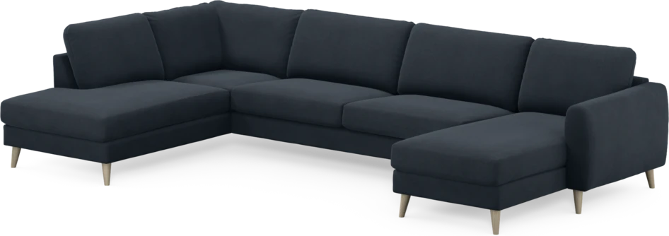 Bridge - 3-sits soffa med divan vänster och schäslong höger - Blå