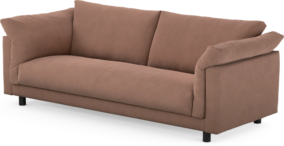 Cherrie - 3-sits soffa, hel dyna, fast klädsel - Rosa