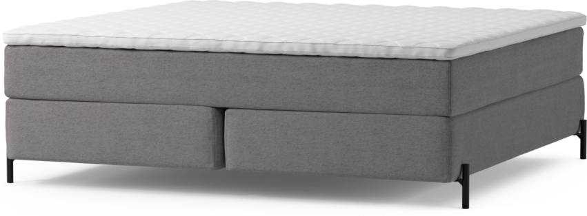 Delux Dream - Kontinentalsäng, dubbelsäng med bäddmadrass och sängben - Grå