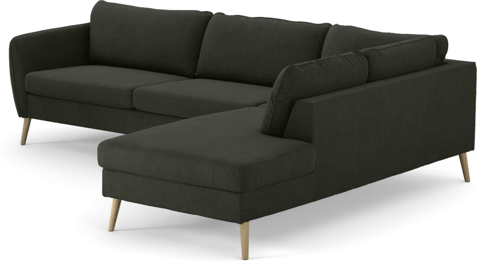 County - 2,5-sits soffa med divan höger - Grön