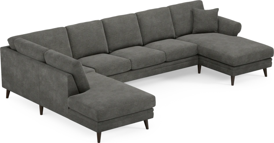 Eden - 3-sits soffa med divan vänster och schäslong höger - Grå