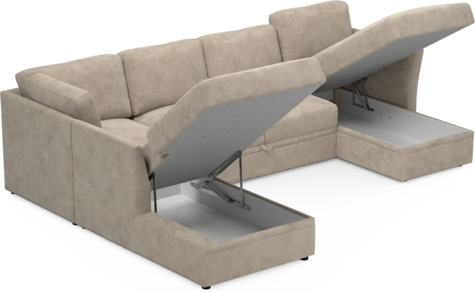 Öland - Bäddsoffa med divan vänster och schäslong höger - Beige