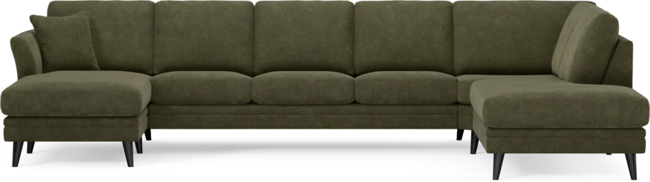 Eden - 3-sits soffa med schäslong vänster och divan höger - Grön