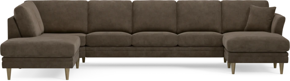 Eden - 3-sits soffa med divan vänster och schäslong höger - Brun