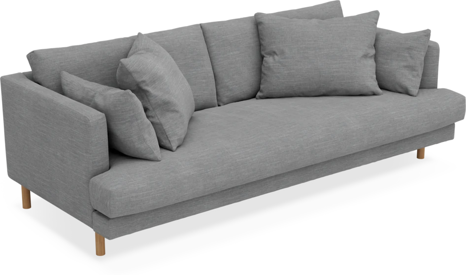 Harper - 3-sits soffa, hel dyna - Grå