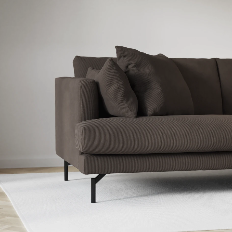 Harper - 3-sits soffa, hel dyna - Brun